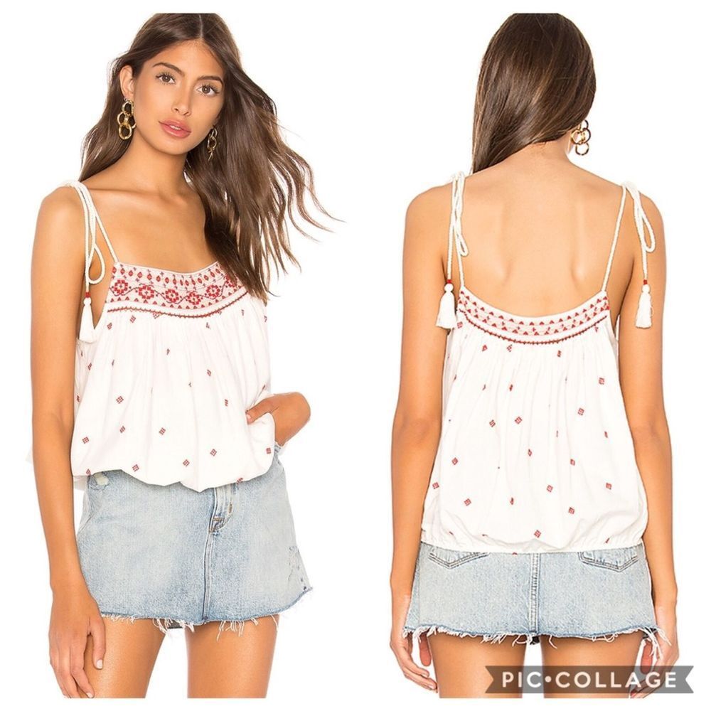 Free People Eternal Love Embroidered Top Sz L